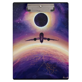 Carpeta De Pinza Avión en ciudad de vuelo y eclipse