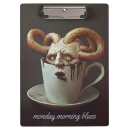 Carpeta De Pinza Aviso de nivel de cafeína blues de lunes a la maña