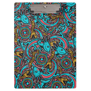 Carpeta De Pinza Azteca Axolotl Xolotl Patrón Tribal mitología boho