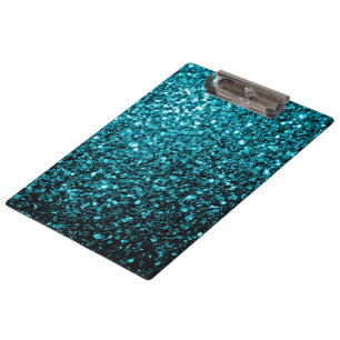 Carpeta De Pinza Azul acuático brillante purpurina brillos