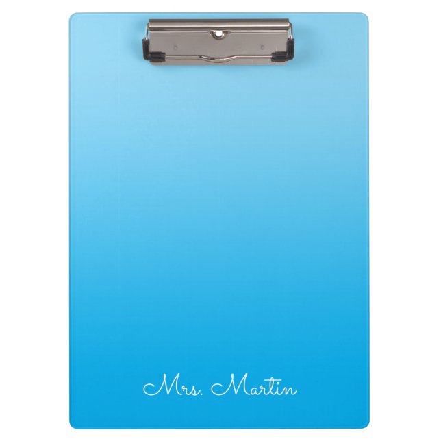 Carpeta De Pinza Azul Bebé Gradiente Azure Personalizado para Maest (Anverso)