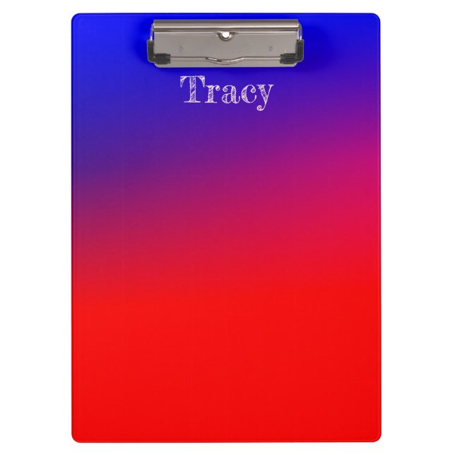 Carpeta De Pinza Azul bonito y Ombre rojo (Anverso)