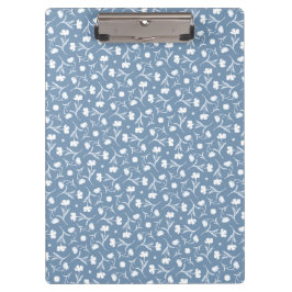 Carpeta De Pinza Azul Gris Blanco Libertad Patrón Floral Elegante P