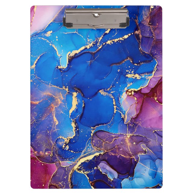 CARPETA DE PINZA AZUL MARBLE AGATE SILVER PURPURINA GLAM (Anverso)
