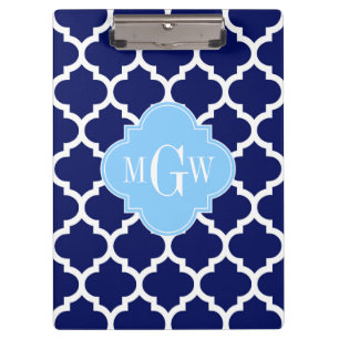 Carpeta De Pinza Azul Marino Blanco Marroquí #5 Azul Cielo Monogram