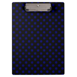 Carpeta De Pinza Azul marino personalizable sobre lunares negros