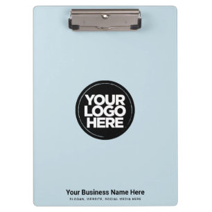 Carpeta De Pinza Azul Polvoriento Tu logotipo empresarial, eslogan,