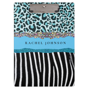 Carpeta De Pinza Azul Turquesa Moderno Glam Retro Femenino