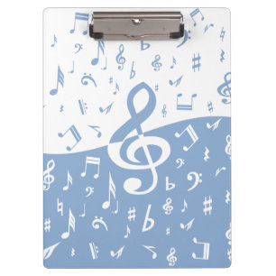 Carpeta De Pinza Azul y blanco de cielo de la onda del Clef agudo