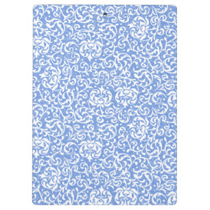 Carpeta De Pinza Azul y blanco Floral Tudor Damask Estilo de la vin