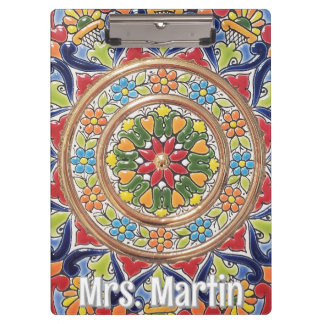 Carpeta De Pinza Azulejo Español Vintage Personalizable