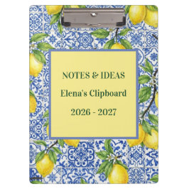 Carpeta De Pinza Azulejo Siciliano & Limón Personalizado Regreso a