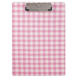 Carpeta De Pinza Baby Pink Gingham Pattern