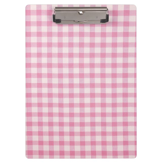 Carpeta De Pinza Baby Pink Gingham Pattern (Anverso)