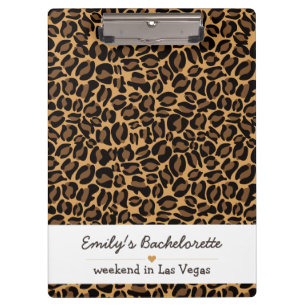 Carpeta De Pinza Bachelorette Bride Boujee Impresión de Leopardo de