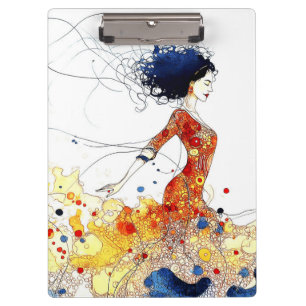 Carpeta De Pinza Bailarín de Flamenco en Movimiento Multicolor Fluy