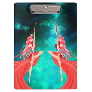 Carpeta De Pinza Bailarina Rosa Cielo Nocturno