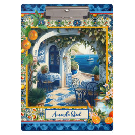 Carpeta De Pinza Baldosas azules de cítricos mediterráneos de Sicil