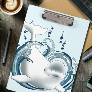 Carpeta De Pinza Ballena Beluga Azul