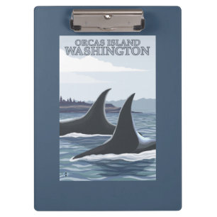 Carpeta De Pinza Ballenas #1 - orcas isla, Washington de la orca