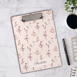 Carpeta De Pinza Ballerina Ballet Rosa Zapatos Nombre personalizado