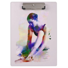 Carpeta De Pinza Ballerina rosa acuarela arte contemporáneo