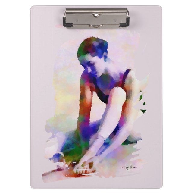 Carpeta De Pinza Ballerina rosa acuarela arte contemporáneo (Anverso)