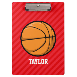 Carpeta De Pinza Baloncesto con franjas rojas escarlatas