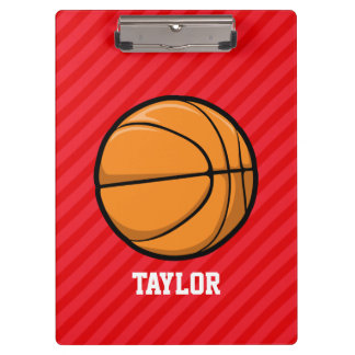 Carpeta De Pinza Baloncesto con franjas rojas escarlatas