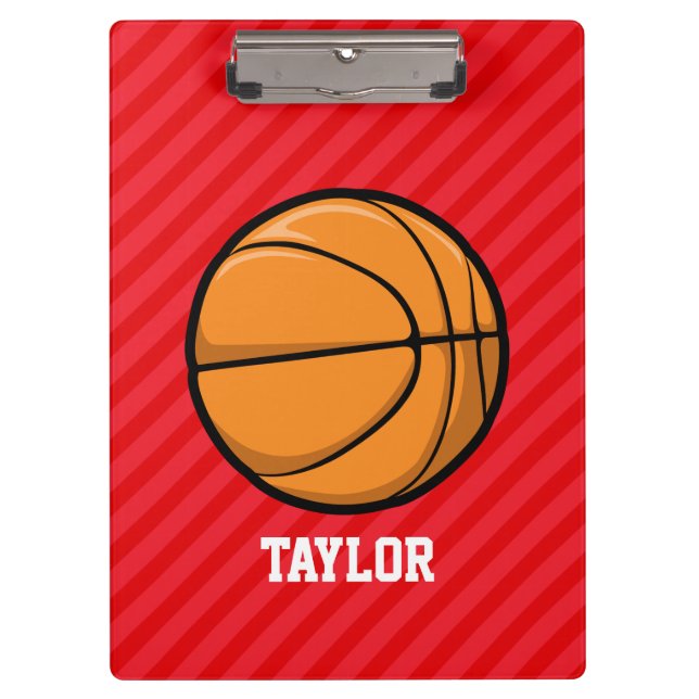 Carpeta De Pinza Baloncesto con franjas rojas escarlatas (Anverso)
