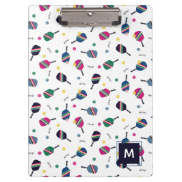 Carpeta De Pinza Baloncesto Monograma personalizado rosa verde azul