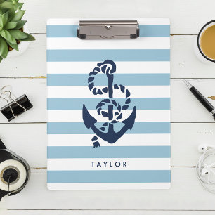 Carpeta De Pinza Banda azul náutica y anclaje naval personalizado