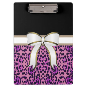 Carpeta De Pinza Banda de cinta blanca con impresión de leopardo pú