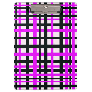 Carpeta De Pinza Bandas de entrelazado Black White Pink