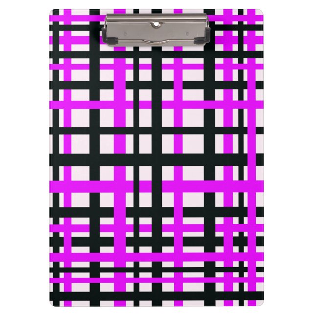 Carpeta De Pinza Bandas de entrelazado Black White Pink (Anverso)