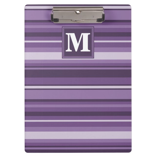 Carpeta De Pinza Bandas de lavanda monogramo (Anverso)