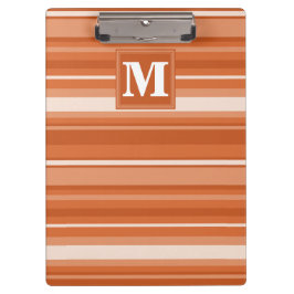 Carpeta De Pinza Bandas de naranja monogramo