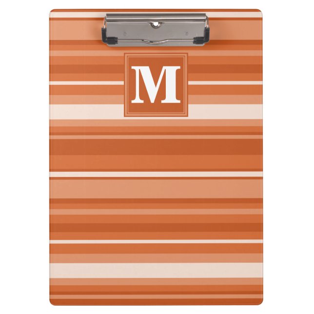 Carpeta De Pinza Bandas de naranja monogramo (Anverso)
