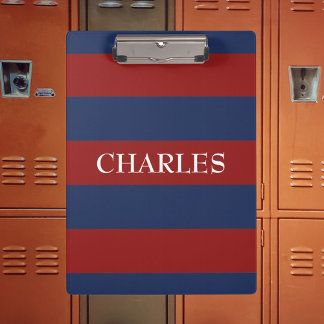 Carpeta De Pinza Bandas de rugby de la marina y rojo