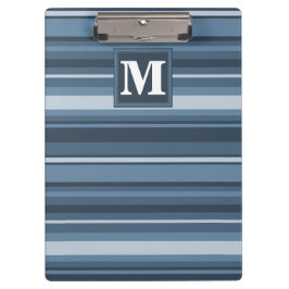 Carpeta De Pinza Bandas grises y azules de monograma
