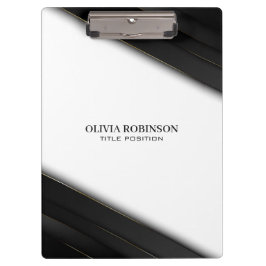 Carpeta De Pinza Bandas negras de oro delgadas