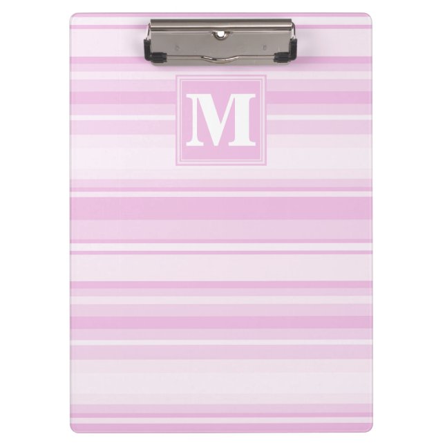 Carpeta De Pinza Bandas rosadas para bebés monogramo (Anverso)