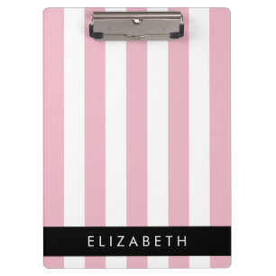 Carpeta De Pinza Bandas rosadas, Patrón rayado, Líneas, Su Nombre