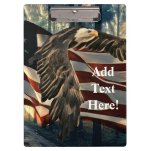 Carpeta De Pinza Bandera americana águila calva