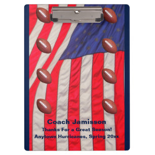 Carpeta De Pinza Bandera Americana, Entrenador De Fútbol Gracias, N
