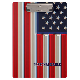 Carpeta De Pinza Bandera americana metálica