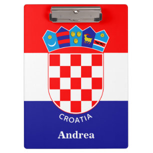 Carpeta De Pinza Bandera croata personalizada con nombre