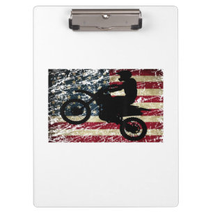 Carpeta De Pinza Bandera de Dirt Bike Estados Unidos Camiseta Motoc