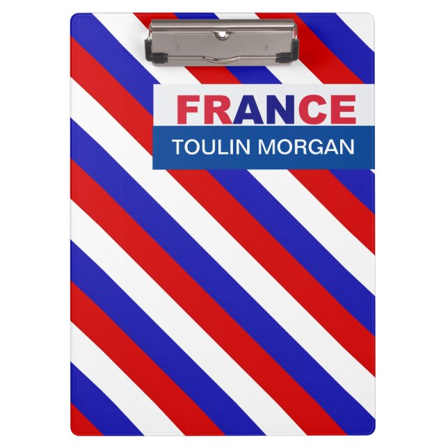 Carpeta De Pinza Bandera de Francia personalizada (Anverso)