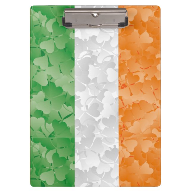 Carpeta De Pinza Bandera de Irlanda con un patrón de shamrock (Anverso)